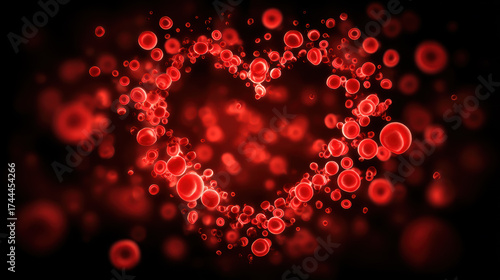 Red blood cells in shape of hearts - love in our veins