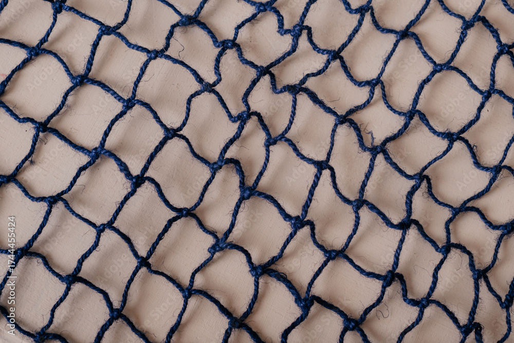 Naklejka premium Fishing net texture close-up