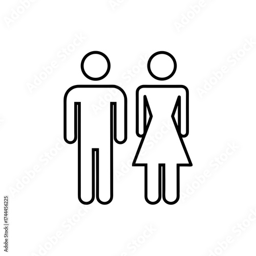 Man and woman restroom symbol on transparent background