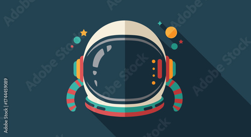 Astronaut Helmet Space Exploration Cosmic Journey.