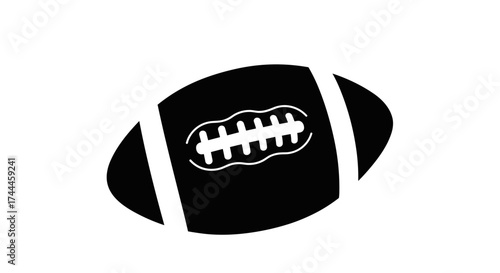 Black Football Silhouette A Simple and Bold Graphic Design.