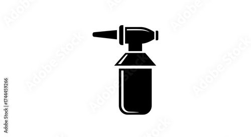 Black icon of an otoscope for ear examination.