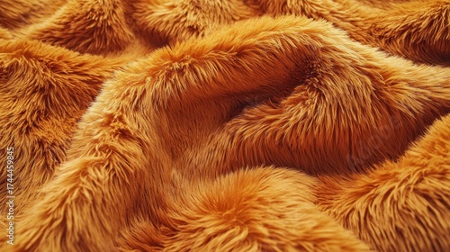 Soft orange fur blanket spread out on a cozy sofa during a relaxing afternoon at home
