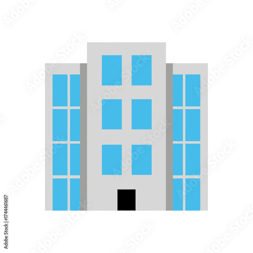 Immeuble bleu clair