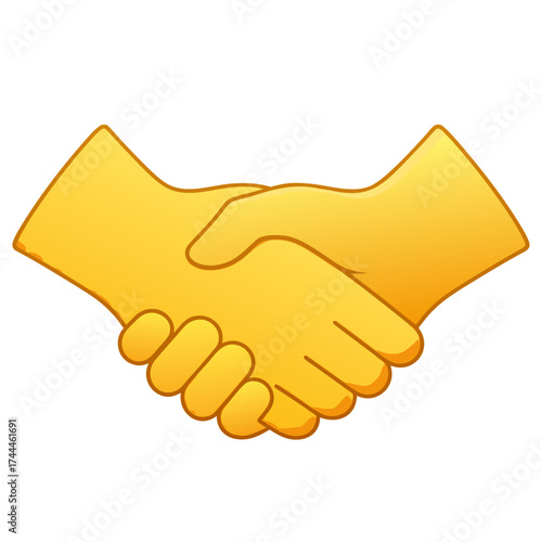 Poignée de main jaune (coopération)