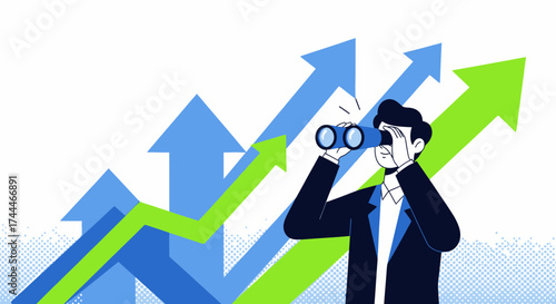 A Business Visionary Observing the Upward Trajectory with Binoculars Looking Ahead