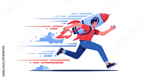 A Driven Individual Soaring Forward with Rocket Propulsion in pursuit of goals and endeavors