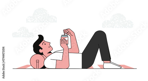 A Person Relaxes Outdoors While Enjoying A Refreshing Beverage On A Sunny Day