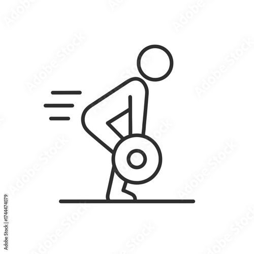 Stylized figure performing a deadlift exercise with speed lines