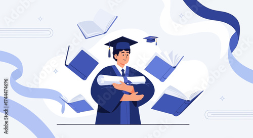Academic Achievement Illustrated, Graduation, Scholarship, and Educational Success
