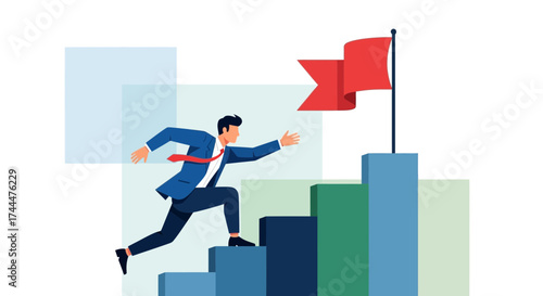 Achieving Ambition: An Energetic Depiction Of Reaching Goals And Ascending To Victory