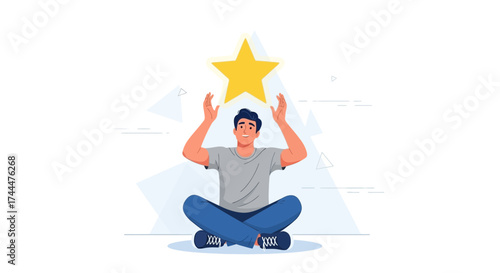 Achieving Aspirational Goals, A Visual Metaphor Illustrating Success and Recognition
