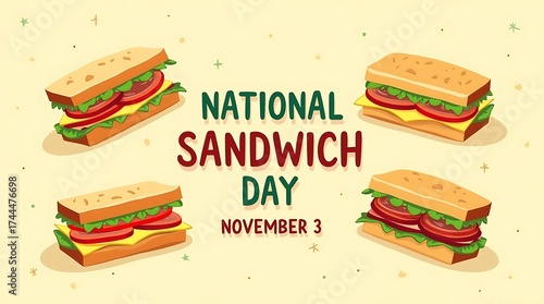 Celebrate national sandwich day november 3rd with delicious illustrated sandwiches