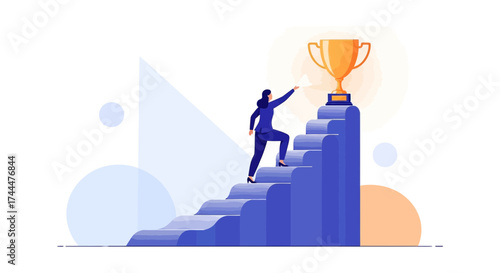 Achieving goals, reaching success in business, career aspirations, and personal growth
