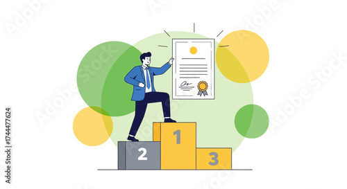 Achieving Success And Recognition: A Business Leader Celebrating Achievements and Rewards