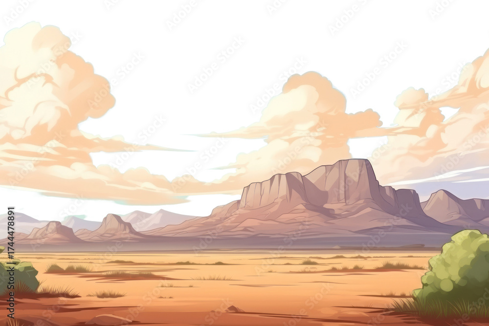 Naklejka premium PNG Desert landscape backgrounds outdoors.