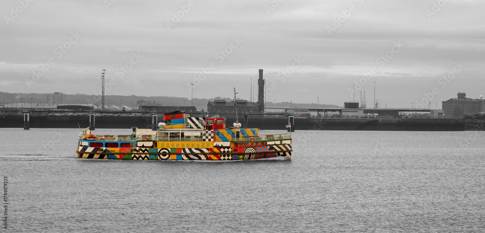 Obraz premium The Mersey Ferry, working between Liverpool and Birkenhead