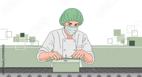 An Illustration Of A Professional Packaging Product On A Production Line