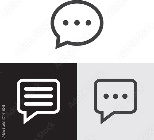 Chat Bubble Logo. Modern Conversation and Communication Icon Vector.