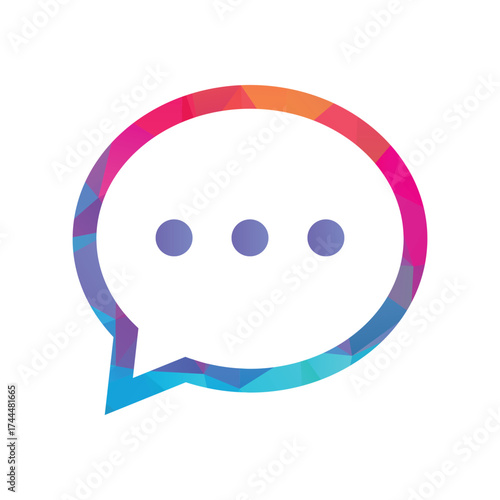 Chat Bubble Logo. Modern Conversation and Communication Icon Vector.