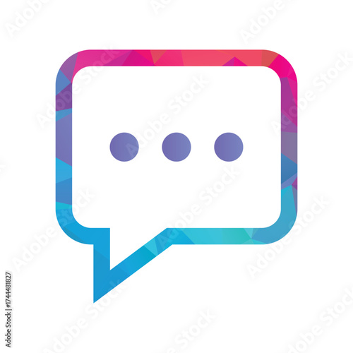 Chat Bubble Logo. Modern Conversation and Communication Icon Vector.