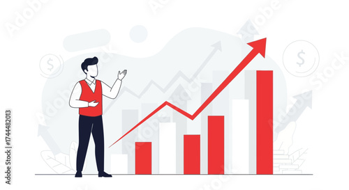 Ascending Financial Analysis Visual Depicting Market Growth and Business Progress