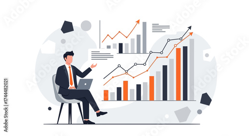 Ascending Financial Performance Presented By Stylish Executive with Business Analytics