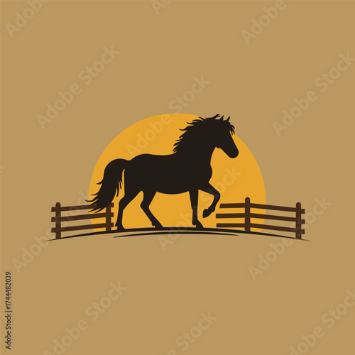 Majestic brown horse within a stable or fence, symbolizing equestrian, farm, animal care, and strength, ideal for horse riding, ranches, or agricultural businesses.
