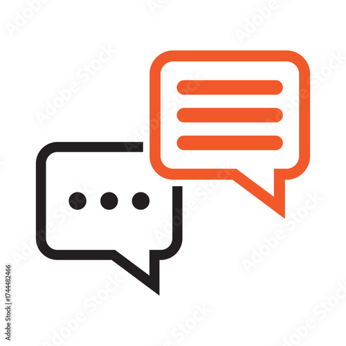 Chat Bubble Logo. Modern Conversation and Communication Icon Vector.