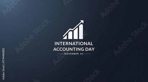 International accounting day celebration with growth chart and festive elements