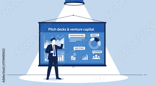 Business Man Presenting Investment Strategy Utilizing Graphs And Charts For Success