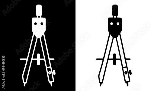Divider Tool Icon. Icon of a drafting compass (divider tool)