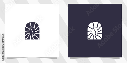 coffee with flower logo design	
