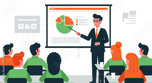 Business Presentation: A Person Delivering a Presentation To A Group of People