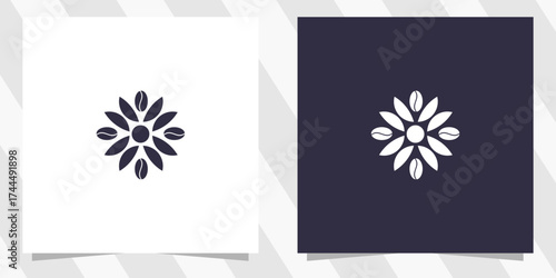 coffee with flower logo design	
