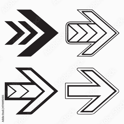 bold thick arrow vector