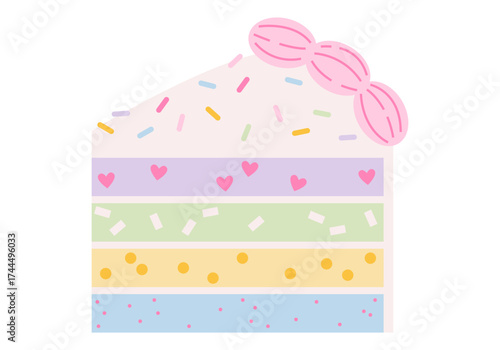 Abstract pastel background with rainbow cake vector illustration. Abstract cute background. Decoration banner themed Lol surprise doll girlish style