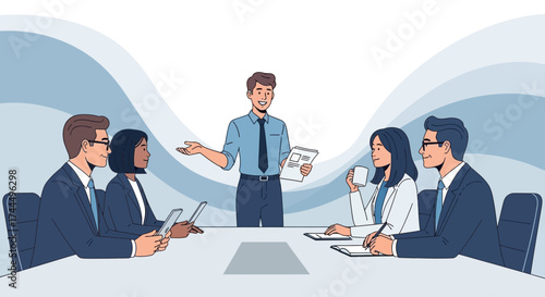 Business Team Collaboration: A Professional Presentation and Project Discussion Session
