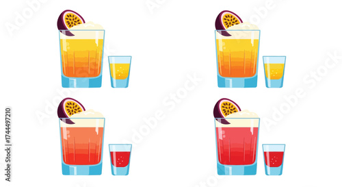 A Vibrant Compilation of Flat Vector Porn Star Martini Cocktail Illustrations