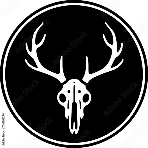 Deer Skull Icon Vector