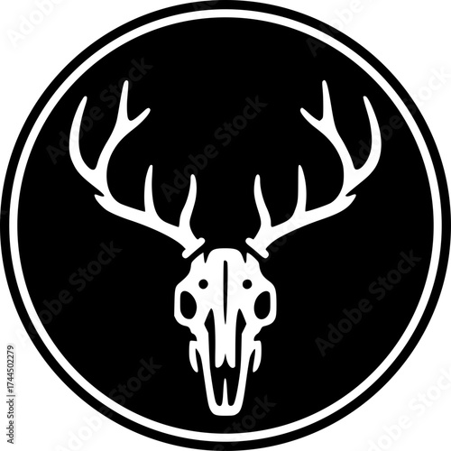 Deer Skull Icon Vector