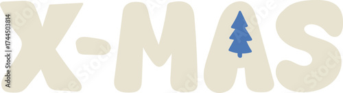 X-Mas Lettering with Tree Icon