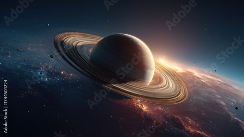 Stunning View of Saturn and Its Rings in the Vastness of Space