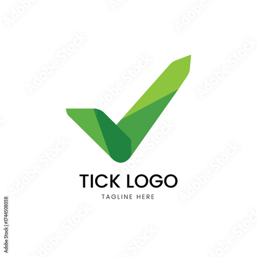 Bold green check mark (tick) stylized to look like a leaf or sprout, symbolizing approval, completion, growth, and correctness, ideal for services, solutions, or positive feedback systems.
