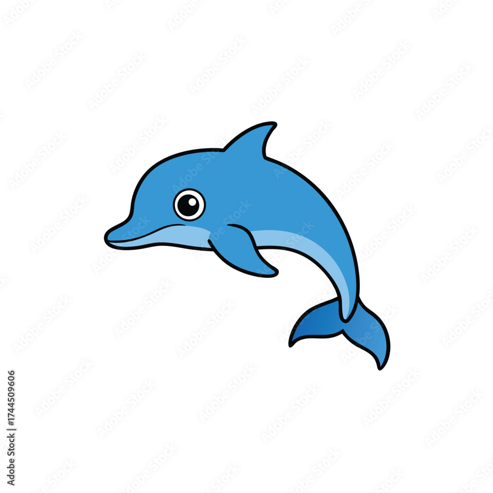 Fototapeta premium Dolphin Dancing Cartoon Vector Art