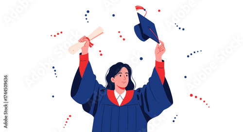 Celebrating Achievement: A Graduate's Joyful Moment Of Triumphant Academic Completion