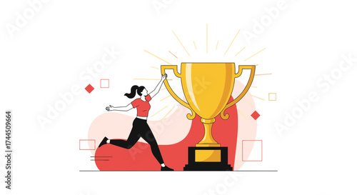 Celebrating Achievement: A Vector Illustration of Triumph and Victory Award Celebration