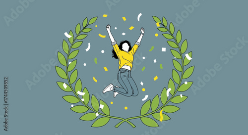 Celebration Of Success And Achievement Marked By Ecstatic Joy And Triumph
