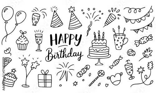Hand-drawn doodle vector illustration of cute line sketch elements — stars, arrows, hearts, and flowers. Pen-drawn decorative icons for text highlights and emphasis. A playful mix of cute sketch-style