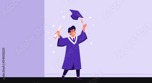 Celebrating Graduation: A Graduate's Joyful Moment of Achievement and Academic Triumph